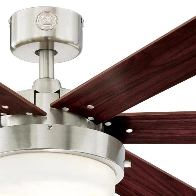 Alloy II 52-Inch Reversible Six-Blade Indoor Ceiling Fan, Brushed Nickel Finish with LED Light Kit - Image 3