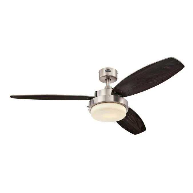 Alloy LED 52-Inch Reversible Three-Blade Indoor Ceiling Fan, Brushed Nickel Finish with LED Light Kit - Image 3