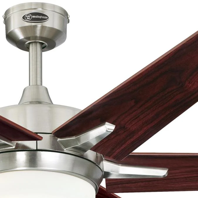 Cayuga 60-Inch Reversible Six-Blade Indoor Ceiling Fan, Brushed Nickel Finish with Dimmable LED Light Kit - Image 3