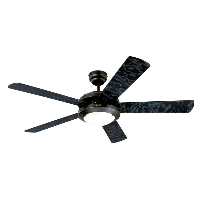 Comet 52-Inch Five-Blade Indoor Ceiling Fan, Matte Black Finish with Dimmable LED Light Fixture - Image 4