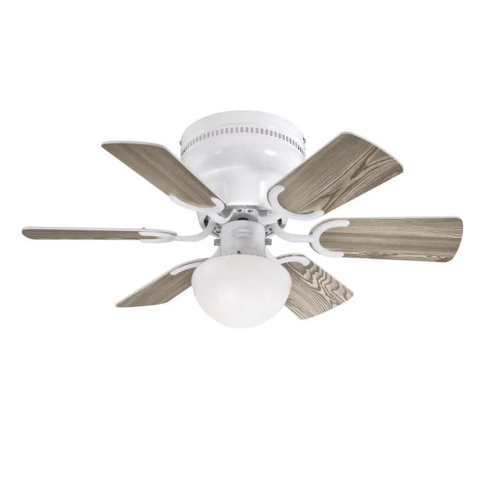 Petite 30-Inch Six-Blade Indoor Ceiling Fan, White Finish with LED Light Fixture - Image 4