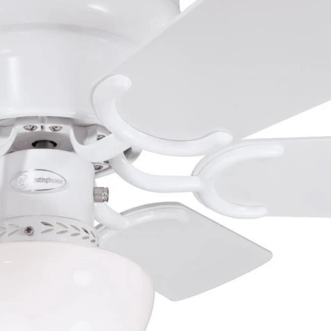 Petite 30-Inch Six-Blade Indoor Ceiling Fan, White Finish with LED Light Fixture - Image 5
