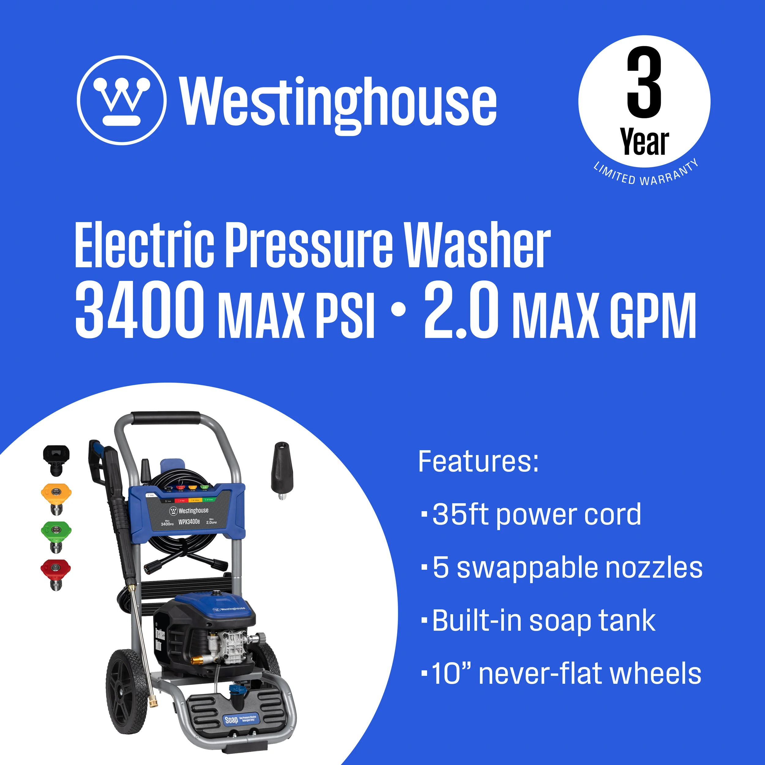 WPX3400e Electric Pressure Washer - Image 2